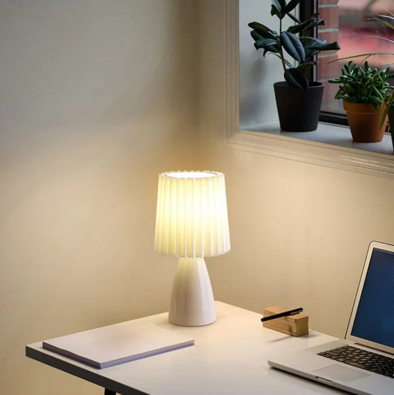 Pleated Table Lamp, E27 Socket, Knob Switch, LED Compatible 5