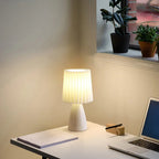 Pleated Table Lamp, E27 Socket, Knob Switch, LED Compatible 5
