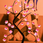Plum Blossom Table Lamp with Adjustable Branches – Battery Operated LED Bedroom Lamp for Elegant Home Decor 2