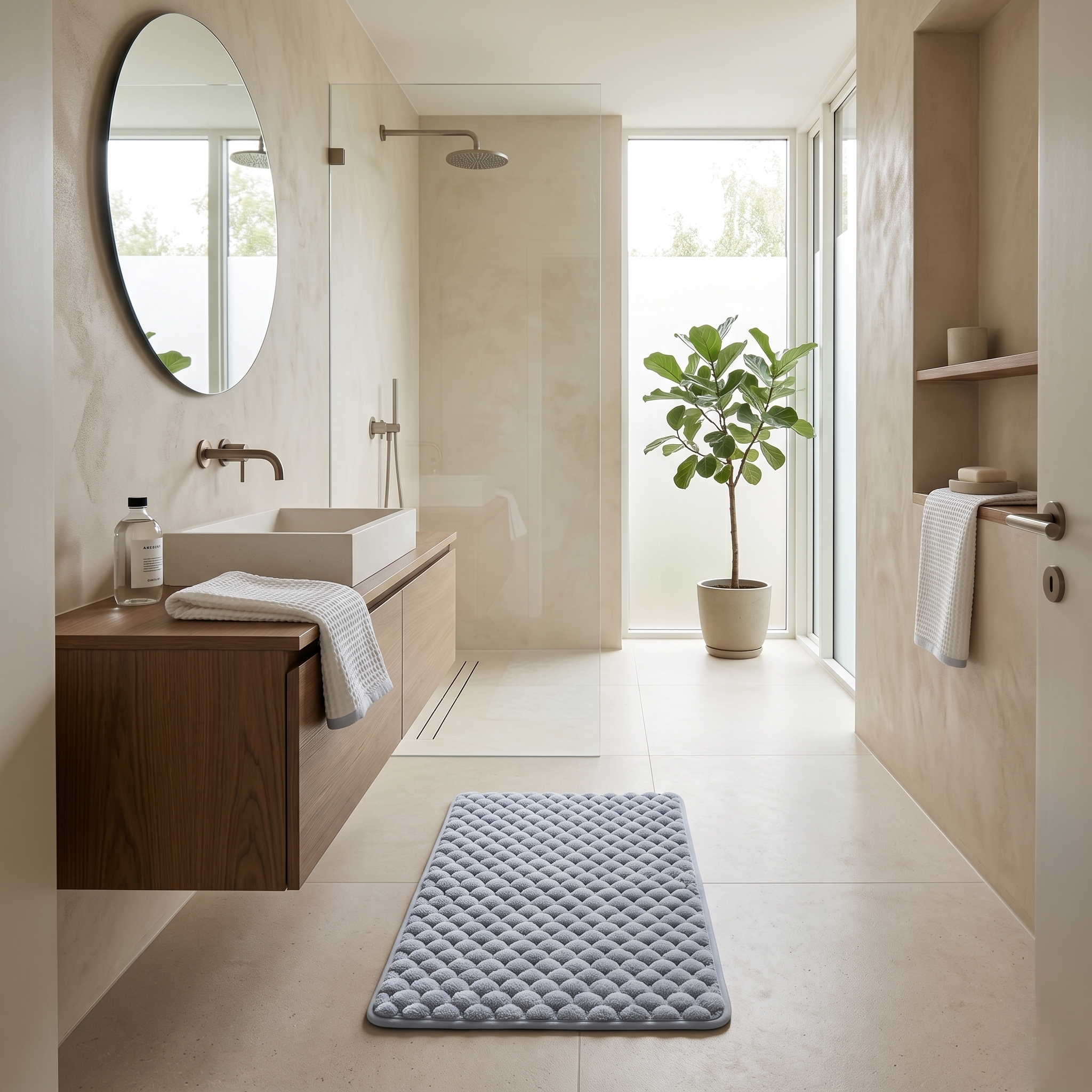 Plush Bath Mat - Non-Slip Memory Foam Bathroom Comfort & Style 3