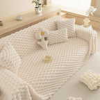 Plush Bubble Knit Sofa Cover - Soft Microfiber Couch Cover for Dogs, Pet-Friendly, Machine Washable, Cozy Raised Texture 0