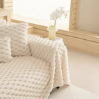 Plush Bubble Knit Sofa Cover - Soft Microfiber Couch Cover for Dogs, Pet-Friendly, Machine Washable, Cozy Raised Texture 4