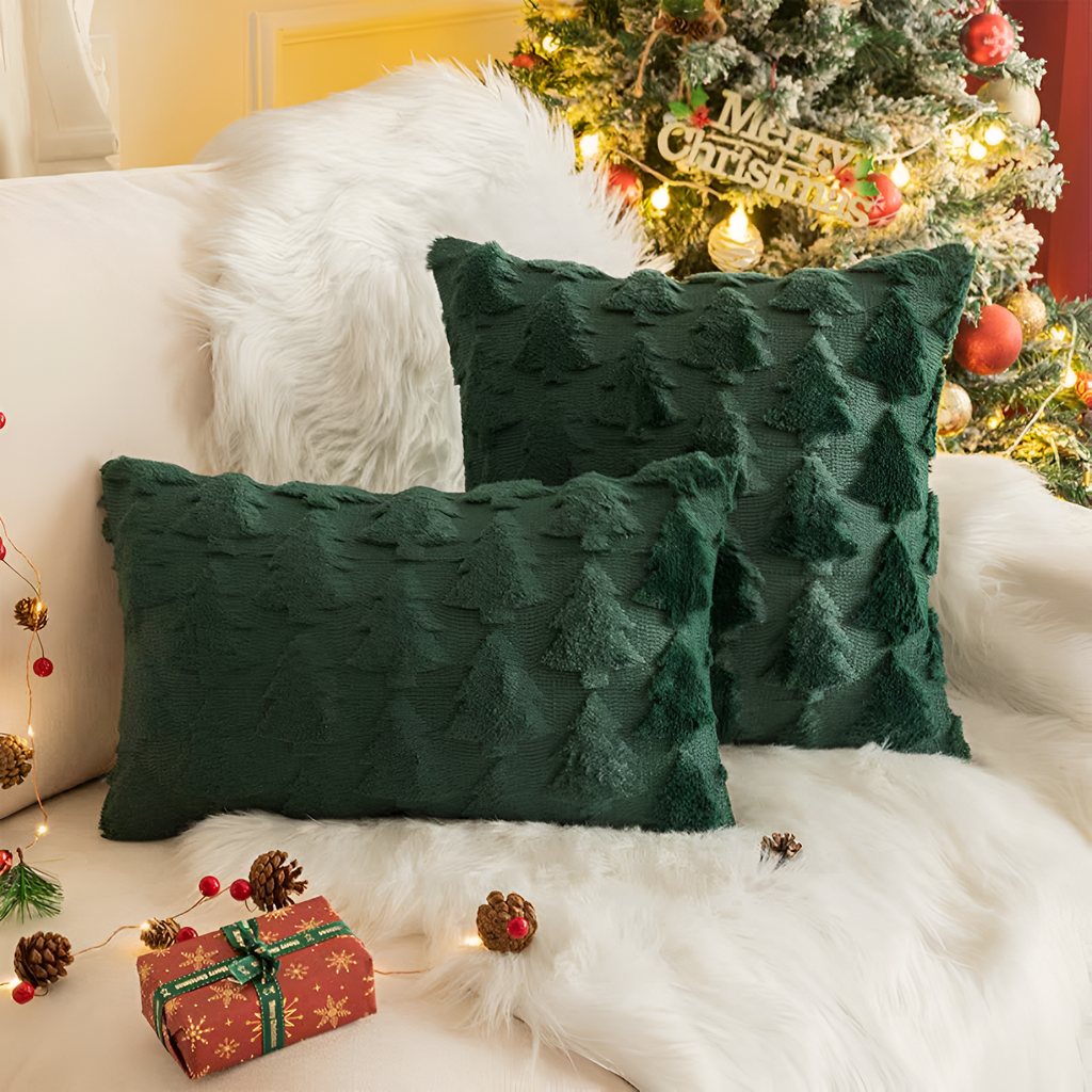 Plush Christmas Tree Pillowcase - Soft, Festive Holiday Comfort 0