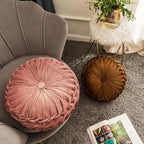 Plush Frill Circular Velvet Cushion - Soft Decorative Pillow 40cm 4