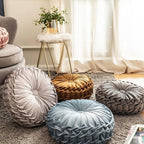 Plush Frill Circular Velvet Cushion - Soft Decorative Pillow 40cm 5