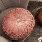 Plush Frill Circular Velvet Cushion - Soft Decorative Pillow 40cm 6