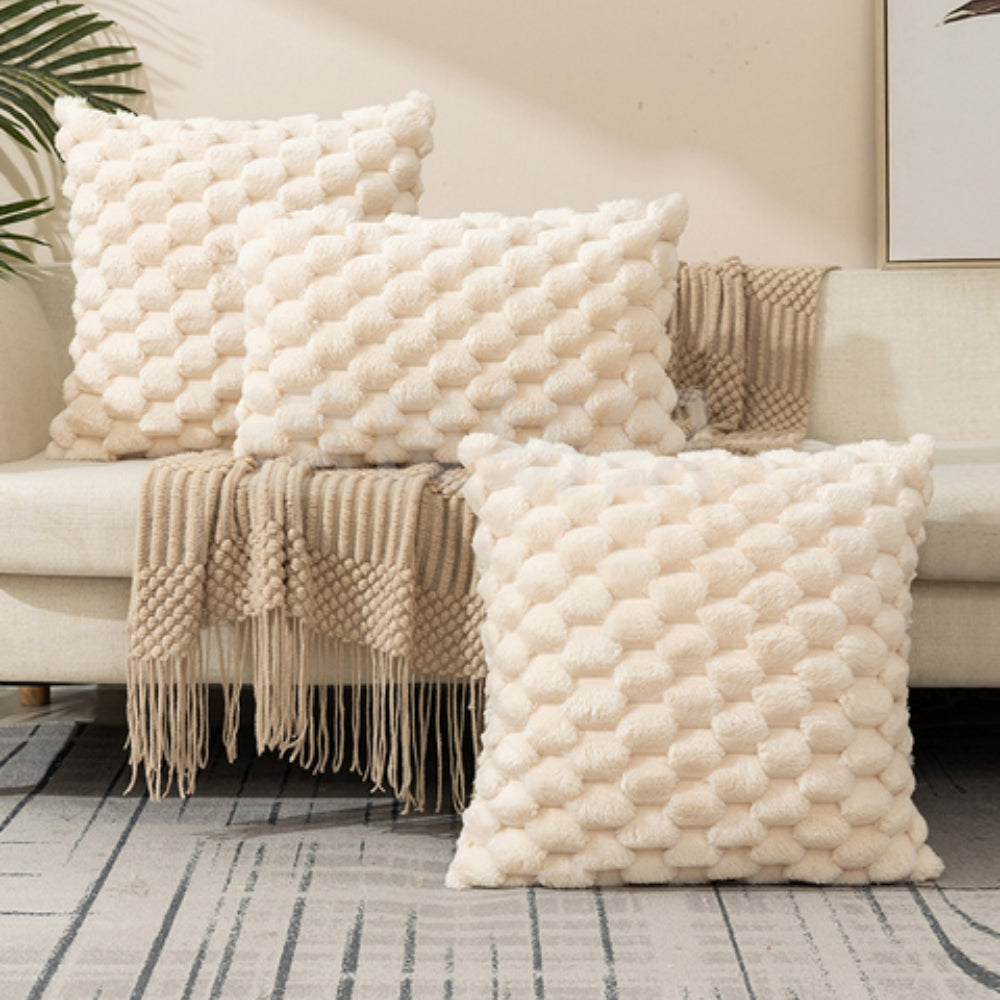 Plush Marshmallow Cushion Cover - Soft 3D Texture for Cozy Comfort 1