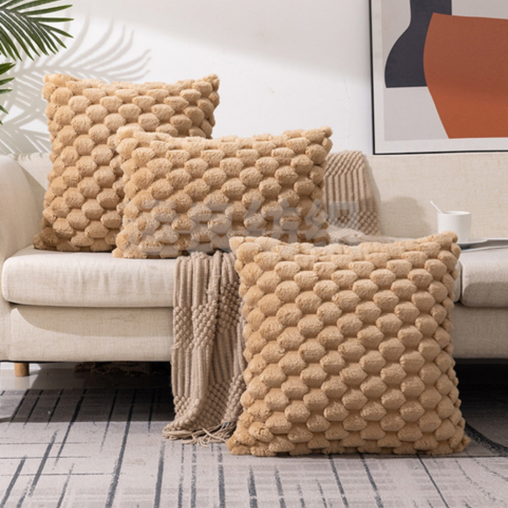 Plush Marshmallow Cushion Cover - Soft 3D Texture for Cozy Comfort 4