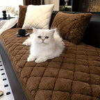 Plush Microfiber Sofa Cover - Stylish, Non-Slip Protection for Couch 2