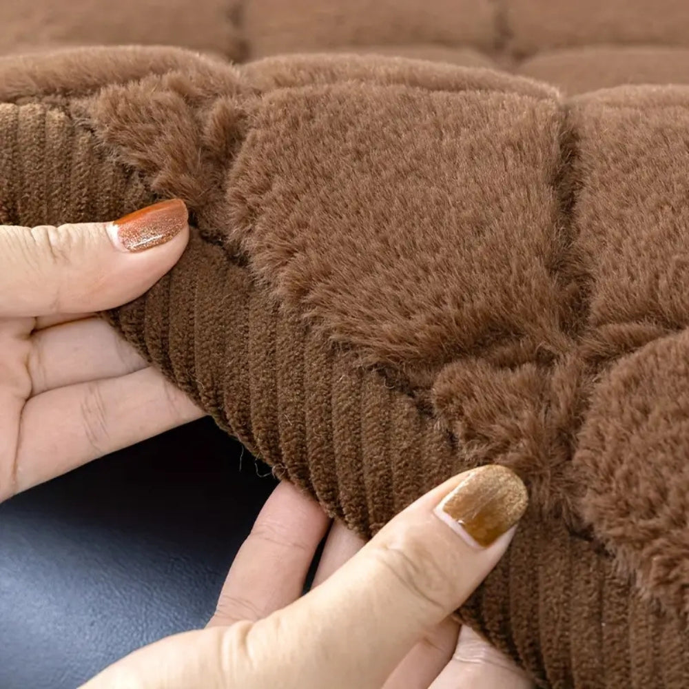 Plush Microfiber Sofa Cover - Stylish, Non-Slip Protection for Couch 7