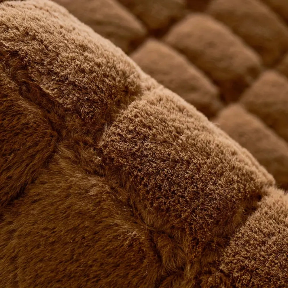Plush Microfiber Sofa Cover - Stylish, Non-Slip Protection for Couch 8