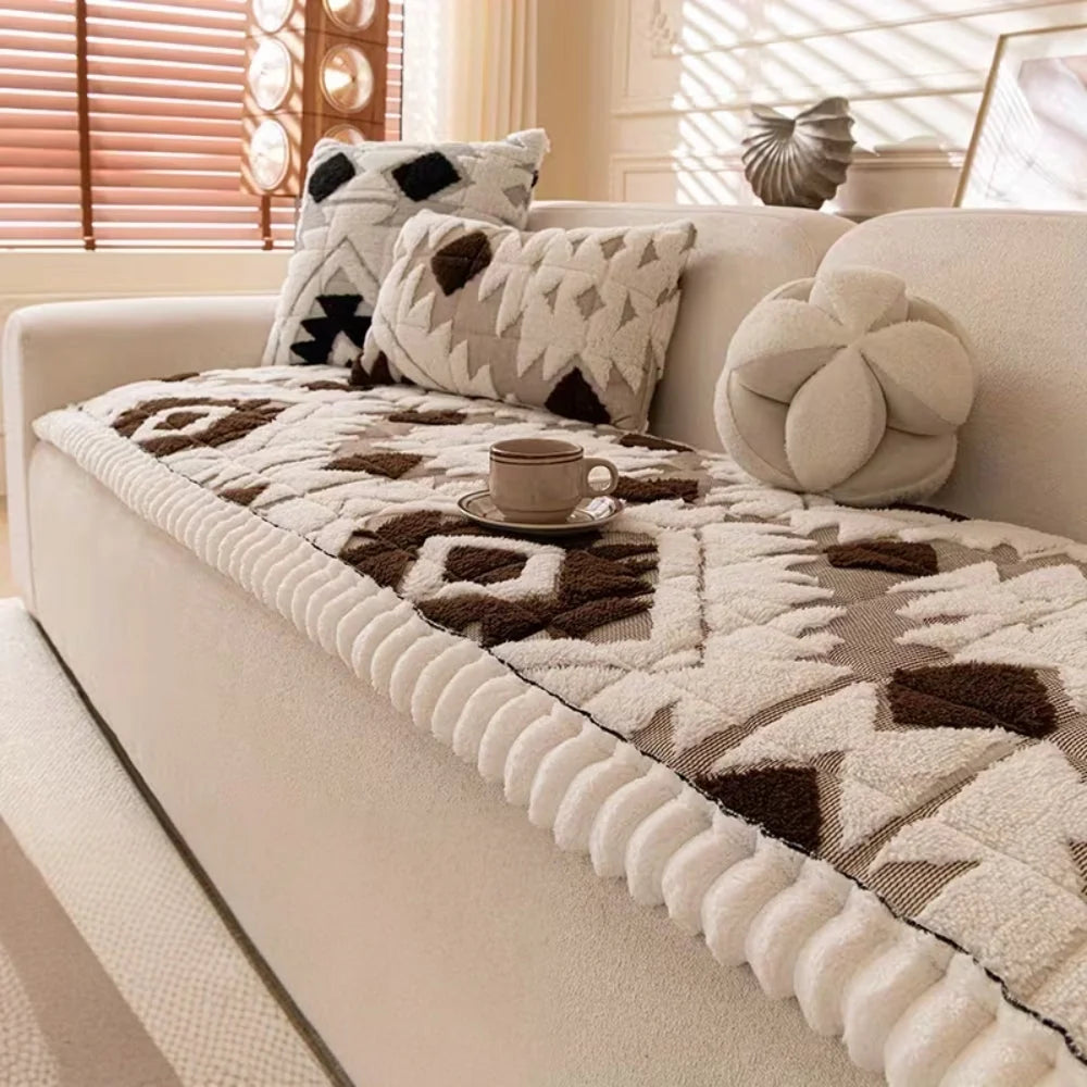 Plush Quilted Sofa Cover with Anti-Slip Backing for Dogs - Soft Microfiber Slipcover for Year-Round Comfort and Protection 0