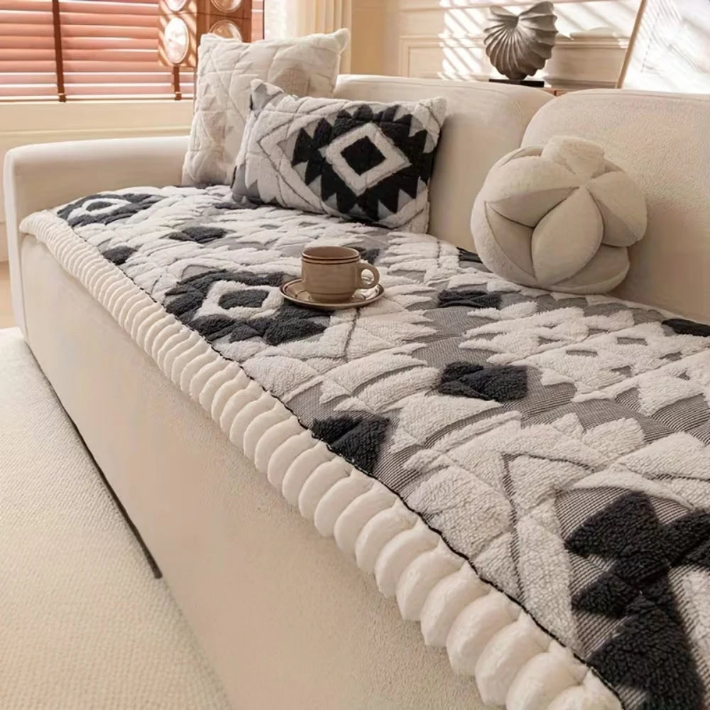 Plush Quilted Sofa Cover with Anti-Slip Backing for Dogs - Soft Microfiber Slipcover for Year-Round Comfort and Protection 2