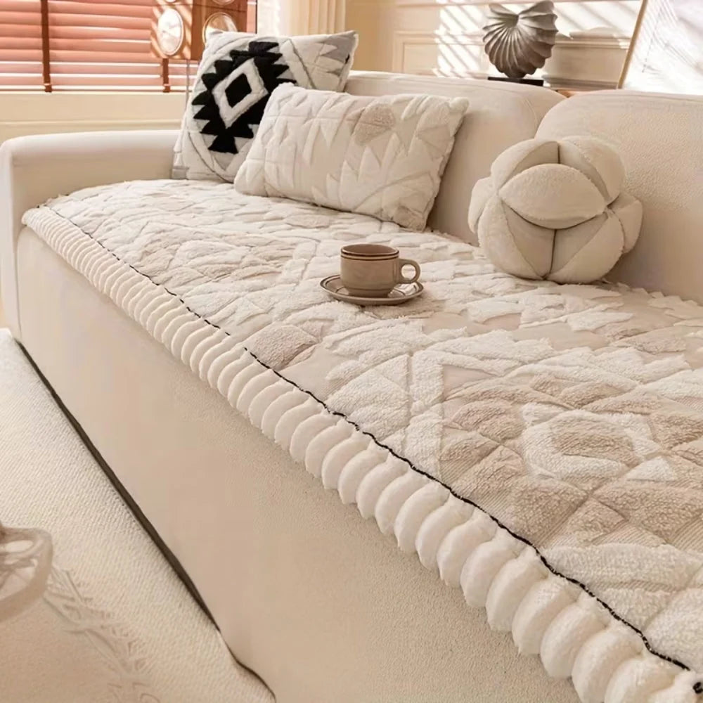 Plush Quilted Sofa Cover with Anti-Slip Backing for Dogs - Soft Microfiber Slipcover for Year-Round Comfort and Protection 4