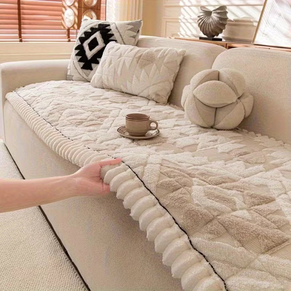 Plush Quilted Sofa Cover with Anti-Slip Backing for Dogs - Soft Microfiber Slipcover for Year-Round Comfort and Protection 5