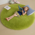 Plush Round Rug - Soft Cozy Texture for Living Room & Kids' Room 0