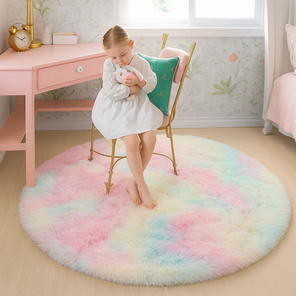 Plush Round Rug - Soft Cozy Texture for Living Room & Kids' Room 2