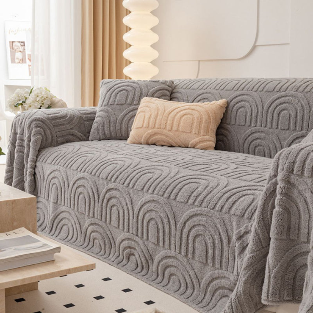 Plush Sofa Cover - Non-Slip, Cozy Protection for All Couch Sizes 1