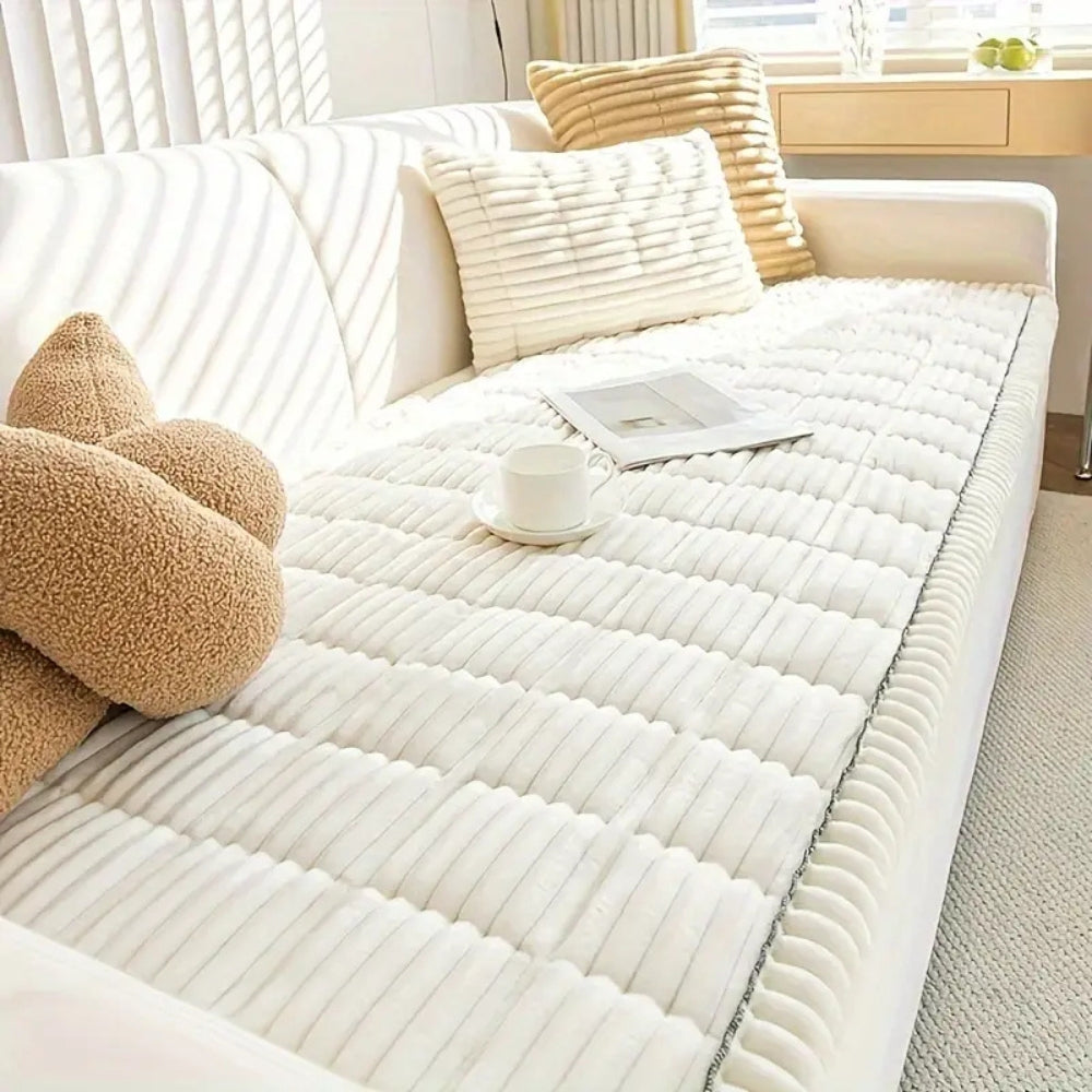 Plush Sofa Cover - Soft, Durable, Anti-Slip, Pet-Friendly Protection 2