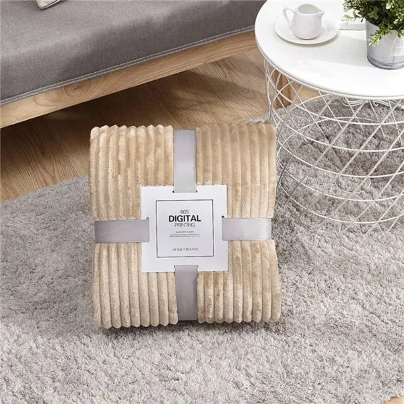 Plush Throw Blanket - Soft & Cozy Ribbed Fleece for Ultimate Comfort 12