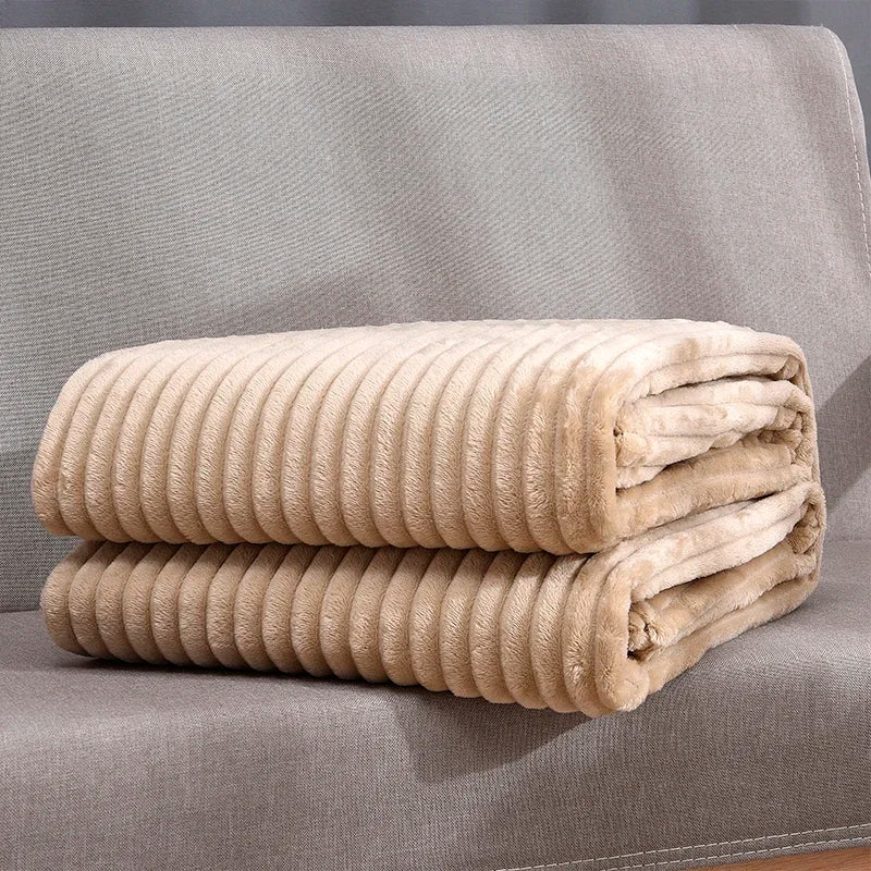 Plush Throw Blanket - Soft & Cozy Ribbed Fleece for Ultimate Comfort 3