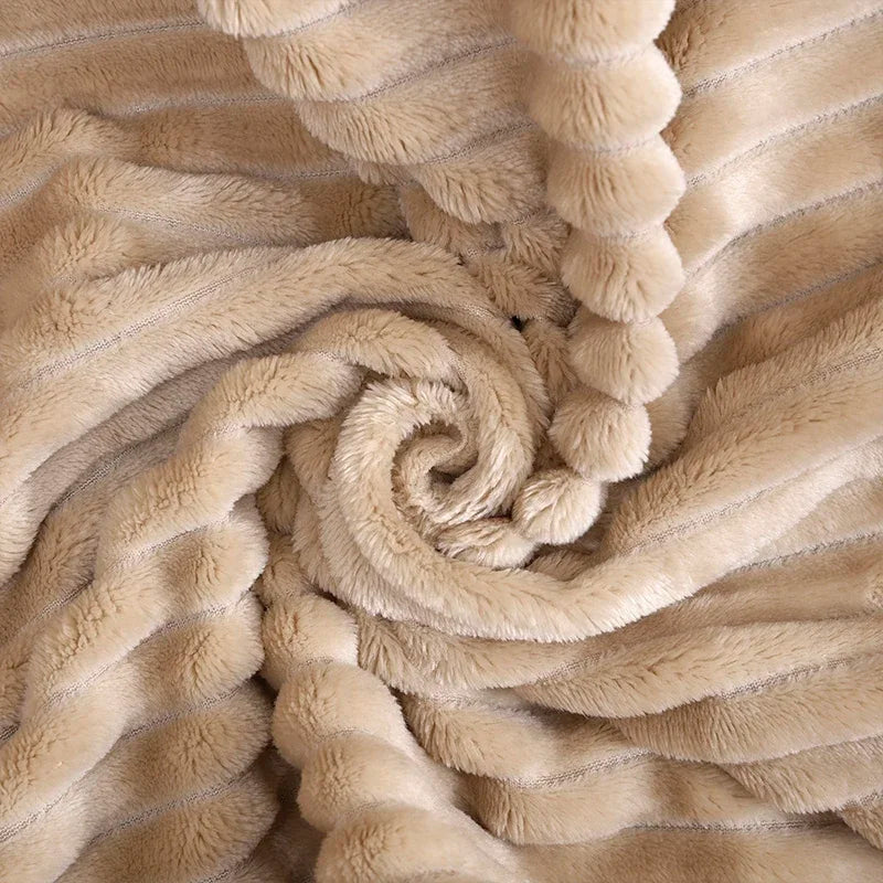 Plush Throw Blanket - Soft & Cozy Ribbed Fleece for Ultimate Comfort 4