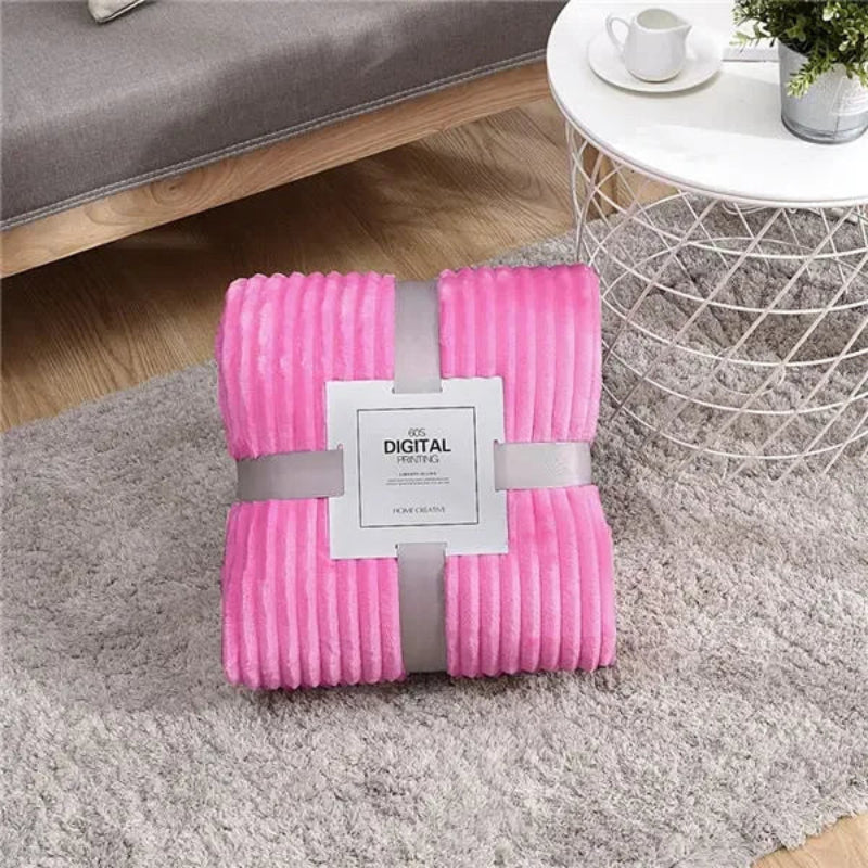 Plush Throw Blanket - Soft & Cozy Ribbed Fleece for Ultimate Comfort 6