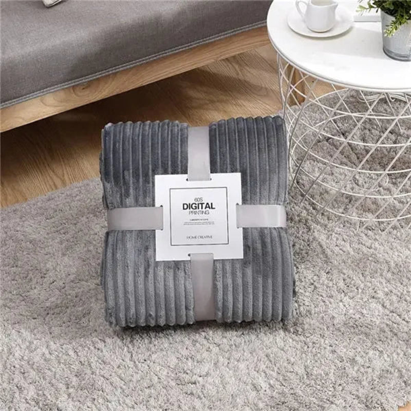 Plush Throw Blanket - Soft & Cozy Ribbed Fleece for Ultimate Comfort 8