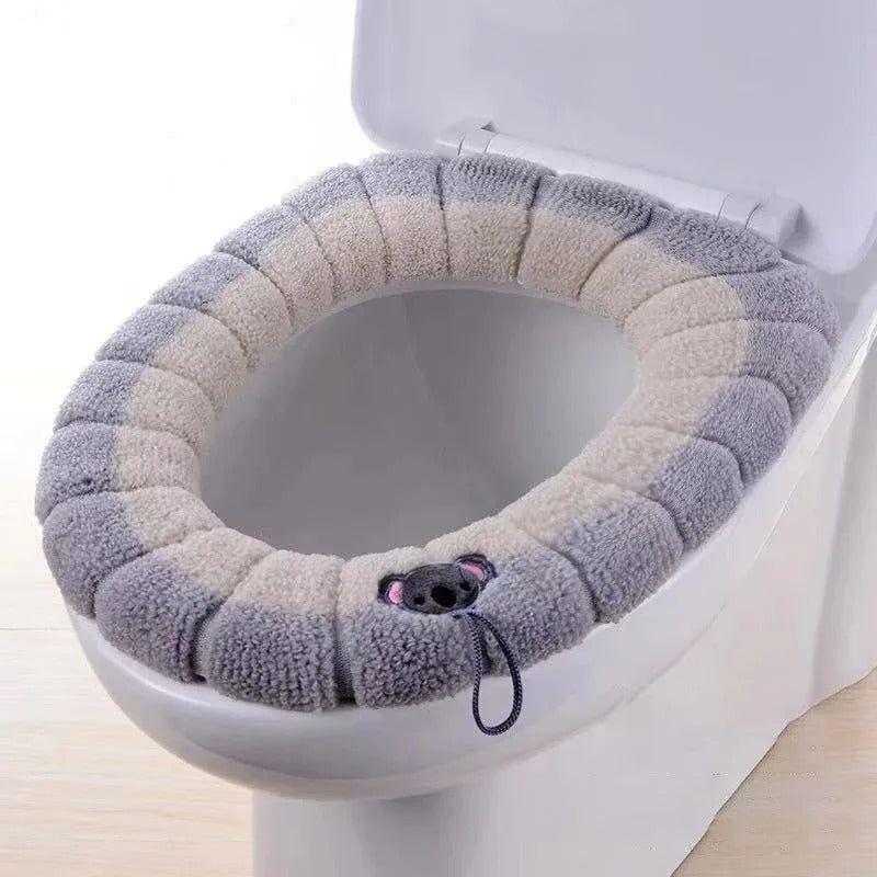 Plush Toilet Seat Cover Mat – Soft, Washable, Universal Fit for Winter Comfort and Warmth 0