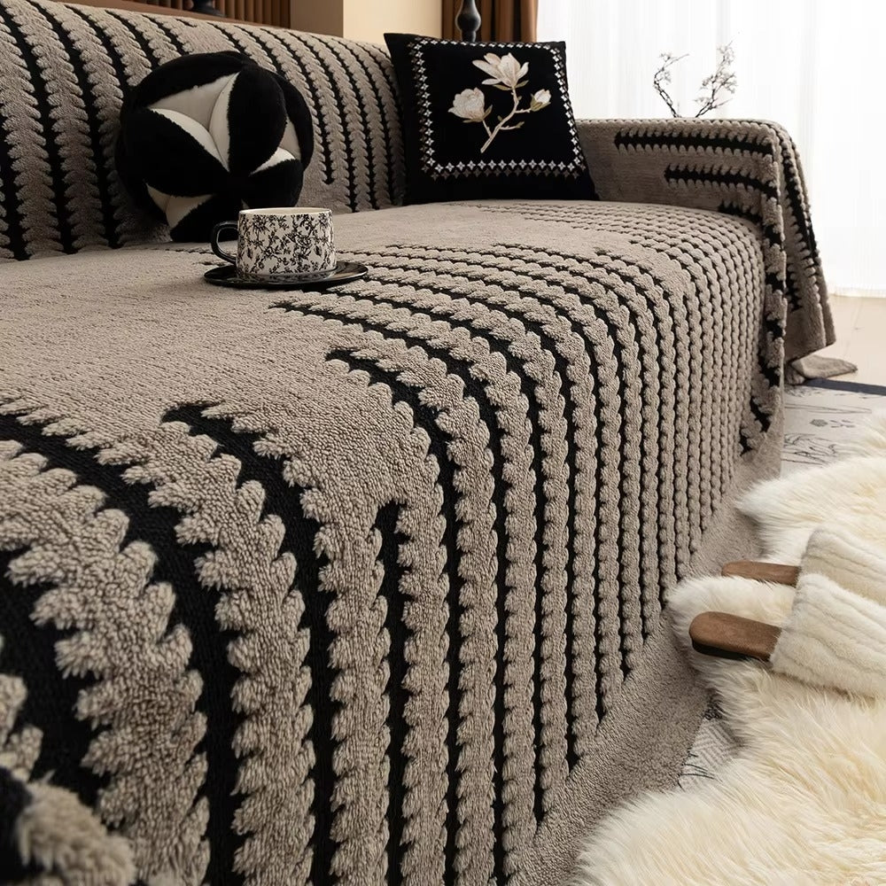 Plush Tufted Sofa Cover - Cozy, Vintage Design & Non-Slip Fit 0