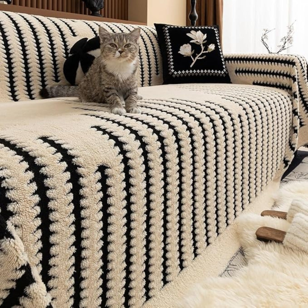 Plush Tufted Sofa Cover - Cozy, Vintage Design & Non-Slip Fit 1