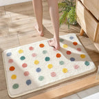 Polka Dot Bath Mat - Soft Microfiber, Quick-Dry & Non-Slip Design 1