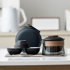 Portable Ceramic Tea Set with Teapot and Three Cups – Lightweight and Durable Tea Cup Set for Home and Travel 0