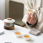 Portable Ceramic Tea Set with Teapot and Three Cups – Lightweight and Durable Tea Cup Set for Home and Travel 2