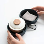 Portable Ceramic Tea Set with Teapot and Three Cups – Lightweight and Durable Tea Cup Set for Home and Travel 3