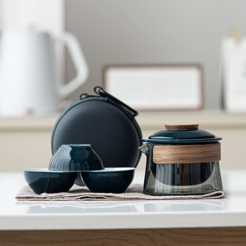 Portable Ceramic Tea Set with Teapot and Three Cups – Lightweight and Durable Tea Cup Set for Home and Travel 6