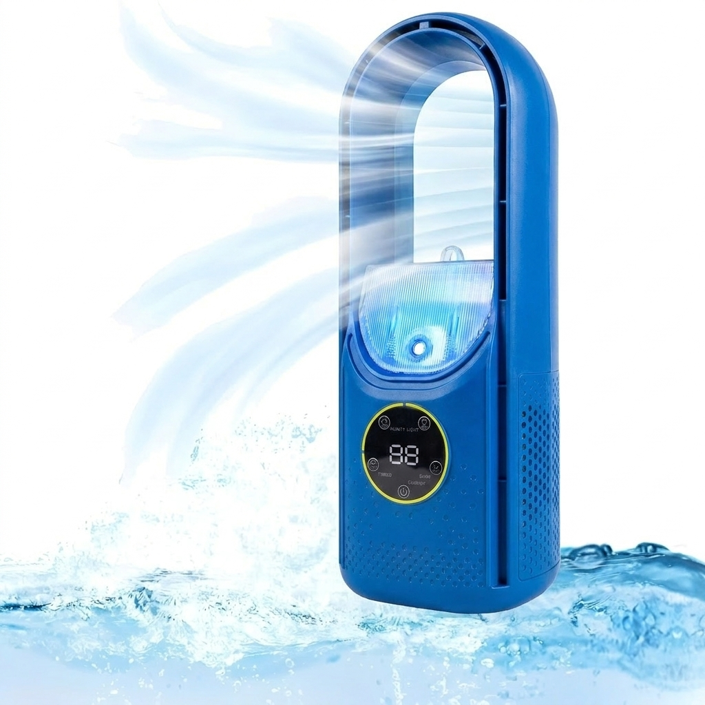 Bladeless Fan UV Air Purifier USB Powered 6 Speed Compact Tabletop Design