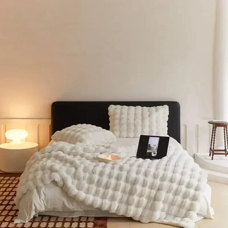 Portable Tuscan Faux Fur Blanket, Anti-Pilling Travel Throw-Blanket-Homely Dreams-Homely Dreams