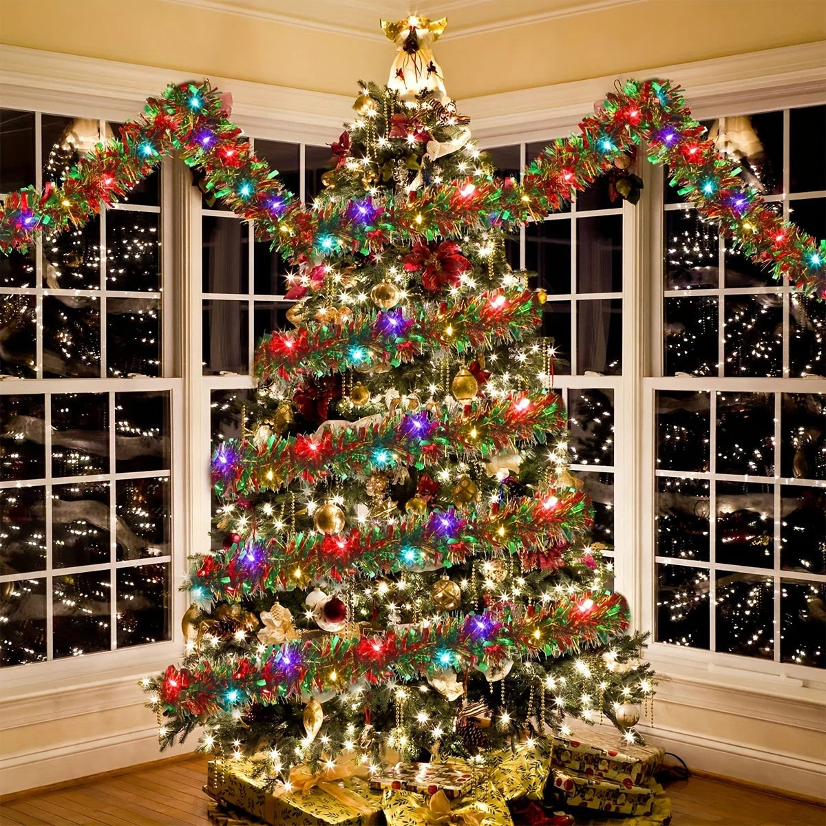 Pre Lit Battery Operated Garland with 50 Warm White Lights – 4.88m Lighted Fall Garland for Indoor Decoration 1
