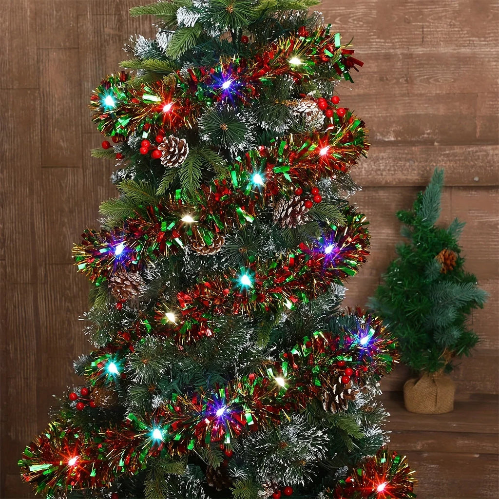 Pre Lit Battery Operated Garland with 50 Warm White Lights – 4.88m Lighted Fall Garland for Indoor Decoration 2