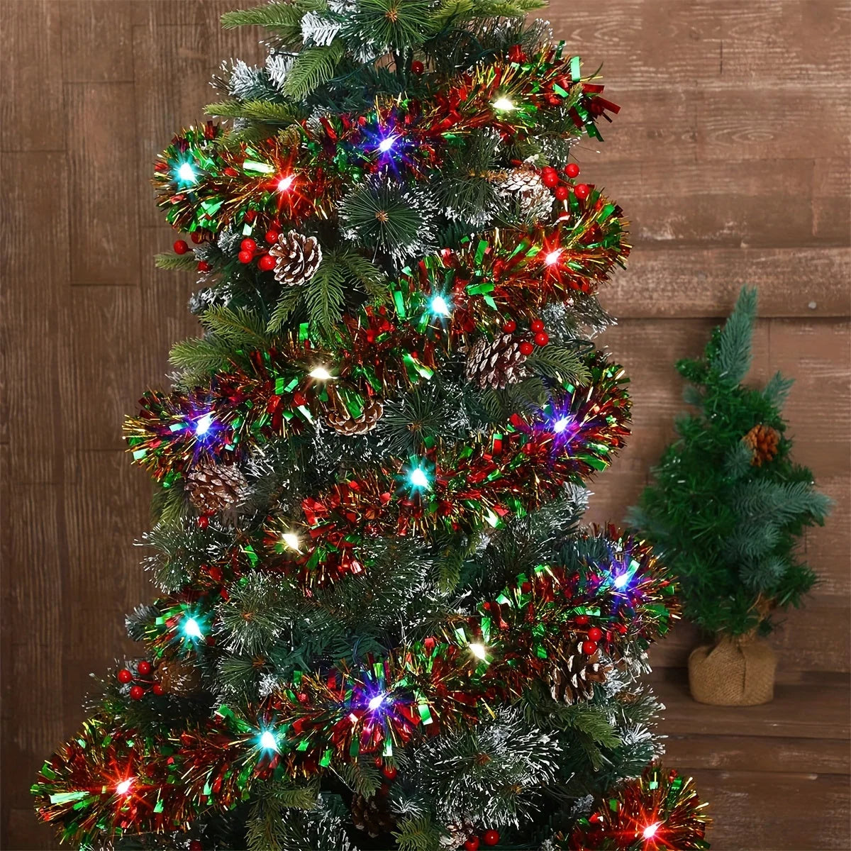Pre Lit Battery Operated Garland with 50 Warm White Lights – 4.88m Lighted Fall Garland for Indoor Decoration 2