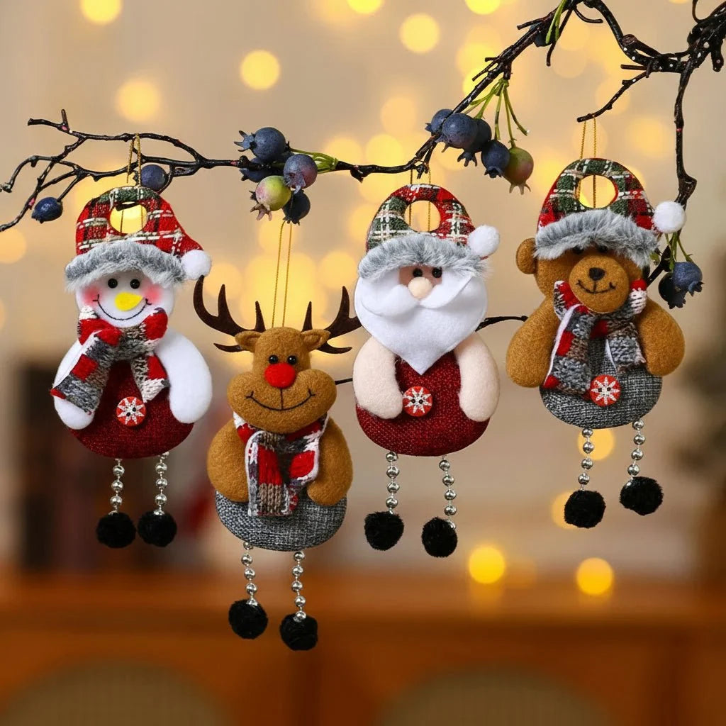 Premium Fabric Christmas Ornaments – Handcrafted Tree Decorations with Festive Patterns for Holiday Home Decor 1