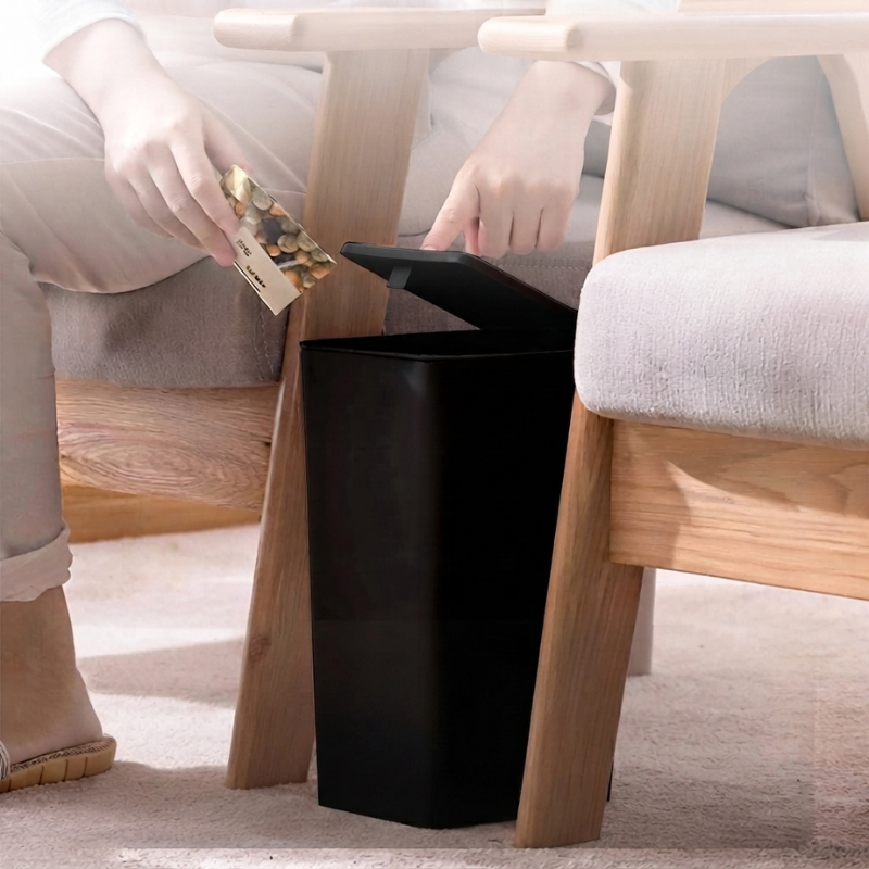 Press Top Trash Can Slim Compact Design & Odor-Resistant Design 02