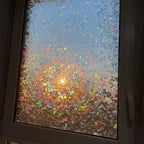 Privacy Window Film – Rainbow Effect, 200cm x 45cm, Easy Application Window Tint with UV Protection 0