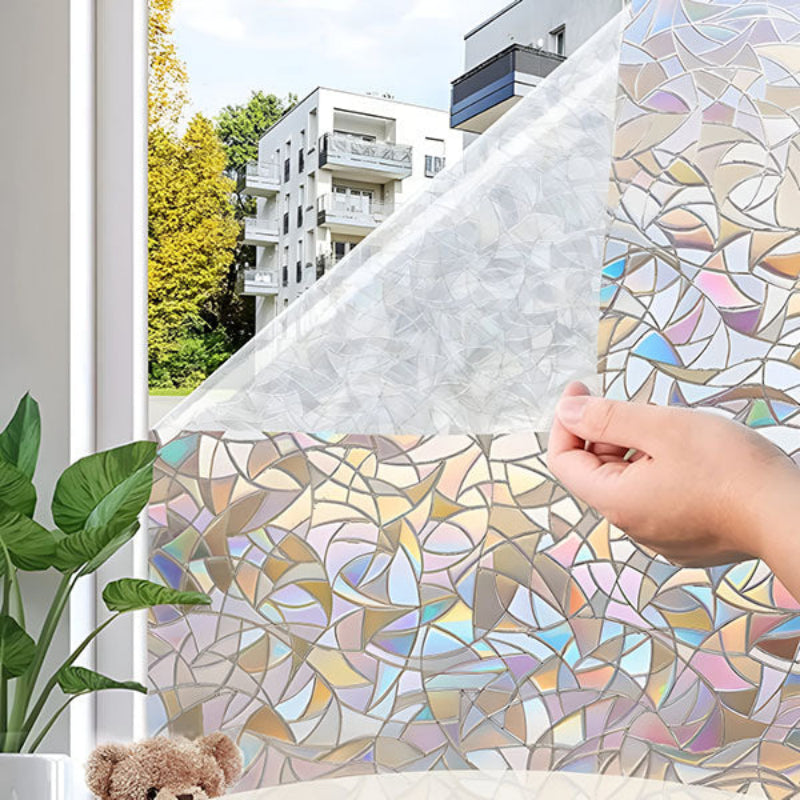 Privacy Window Film – Rainbow Effect, 200cm x 45cm, Easy Application Window Tint with UV Protection 5