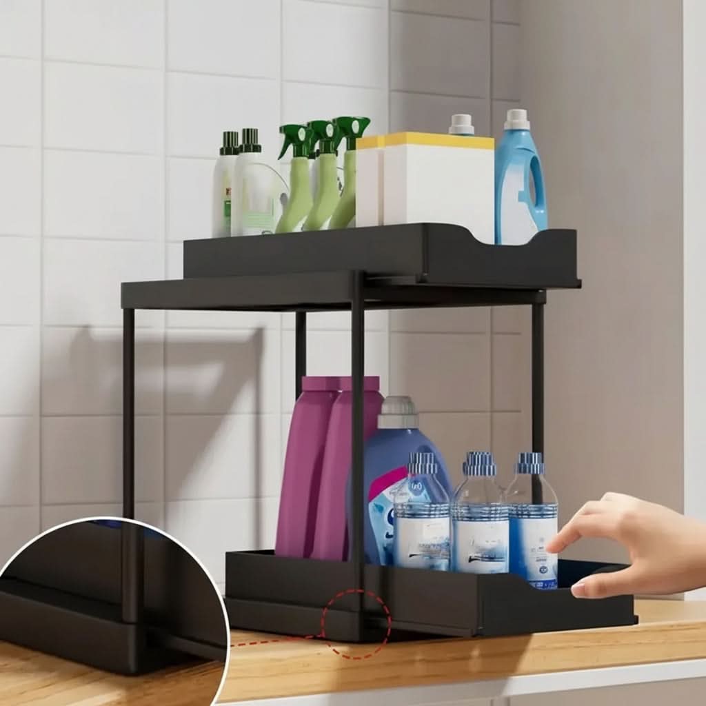 Pull-Out Sliding Rack Organizer - Efficient Kitchen & Pantry Organization 4