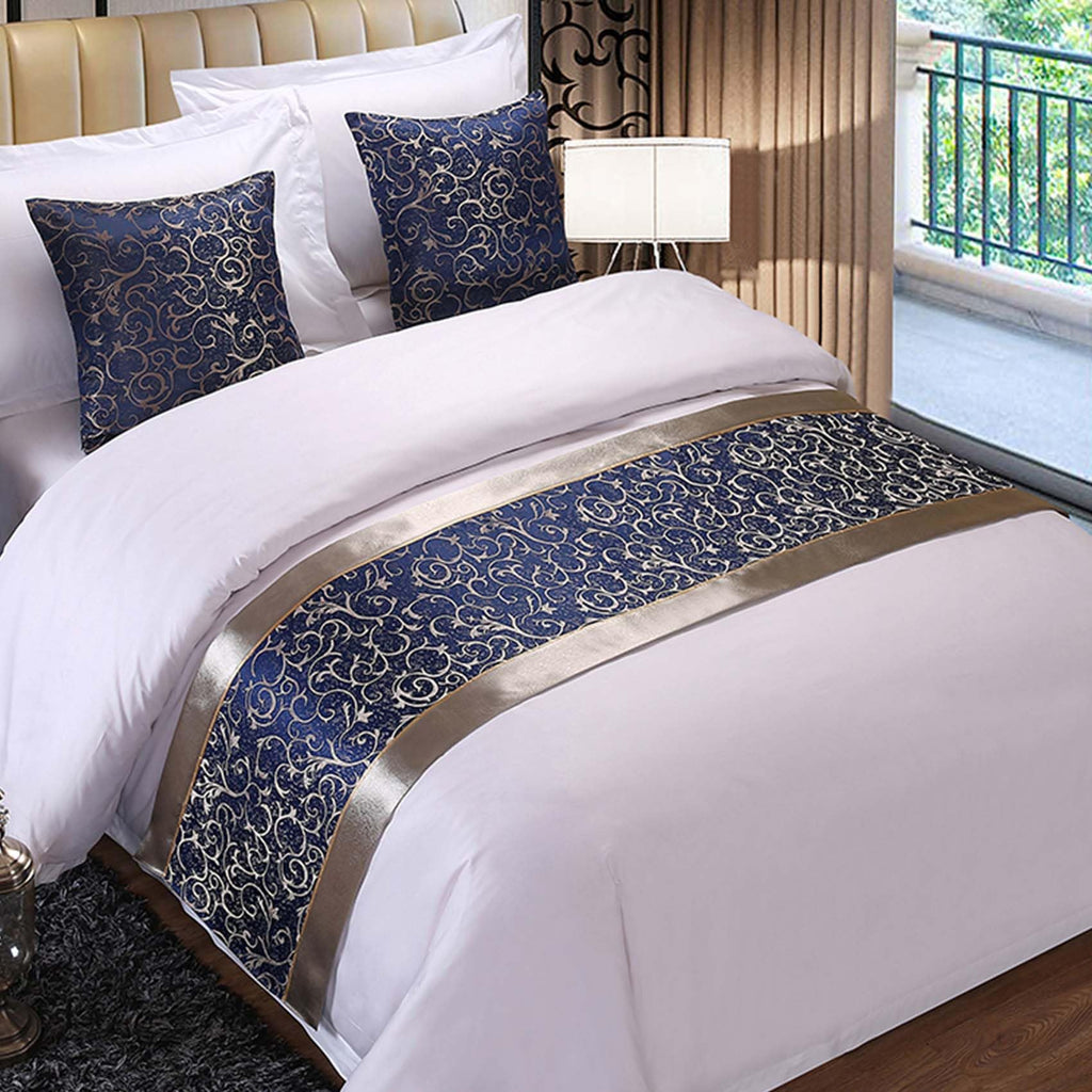 Queen Size Bed Runner in Soft Polyester Cotton Blend – Decorative Bed Scarf for Elegant Bedroom Accent 0