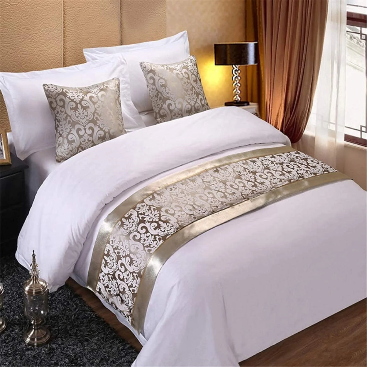 Queen Size Bed Runner in Soft Polyester Cotton Blend – Decorative Bed Scarf for Elegant Bedroom Accent 4