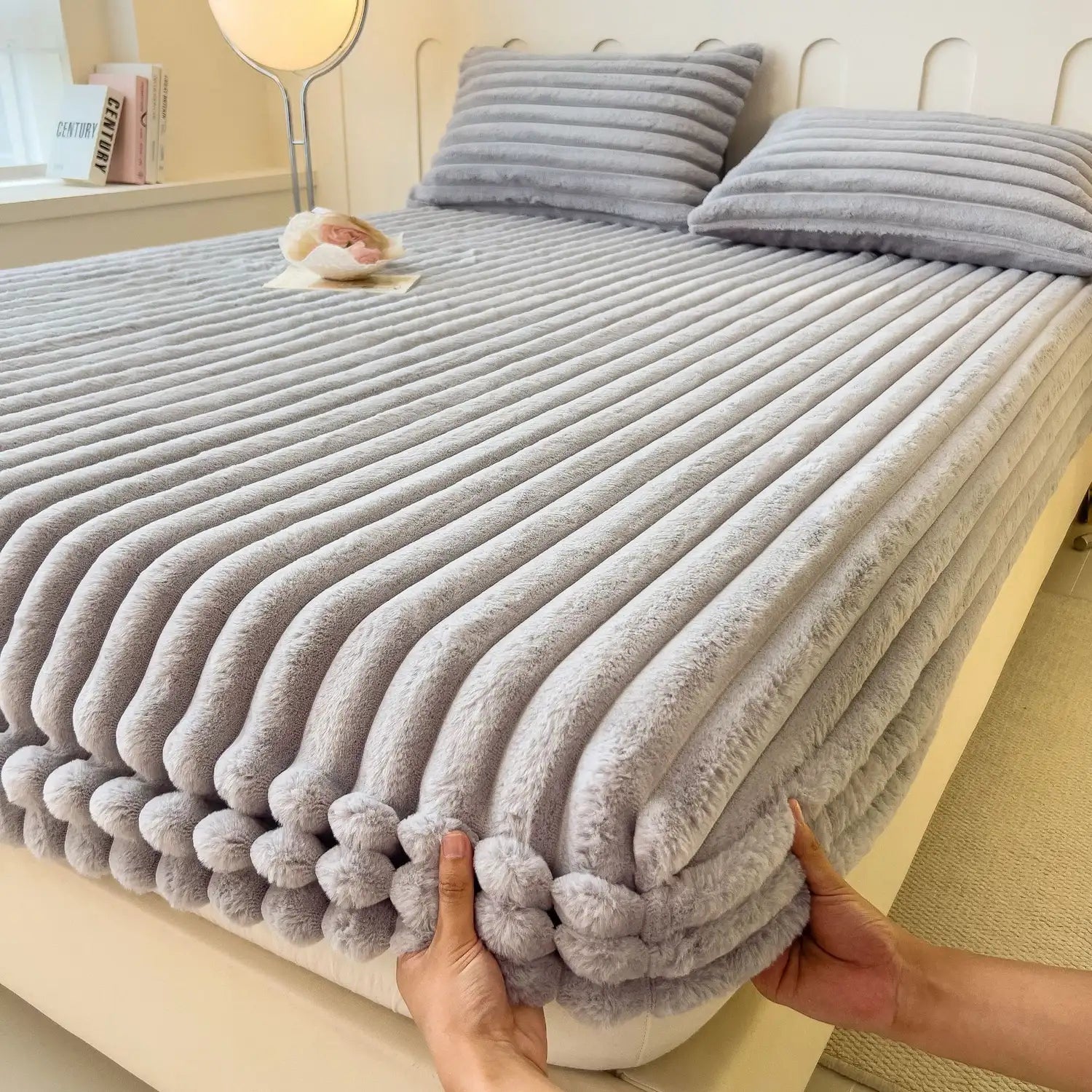 Quilted Velvet Fitted Bed Sheet - Ultra-Soft Comfort & Deep Pockets 6