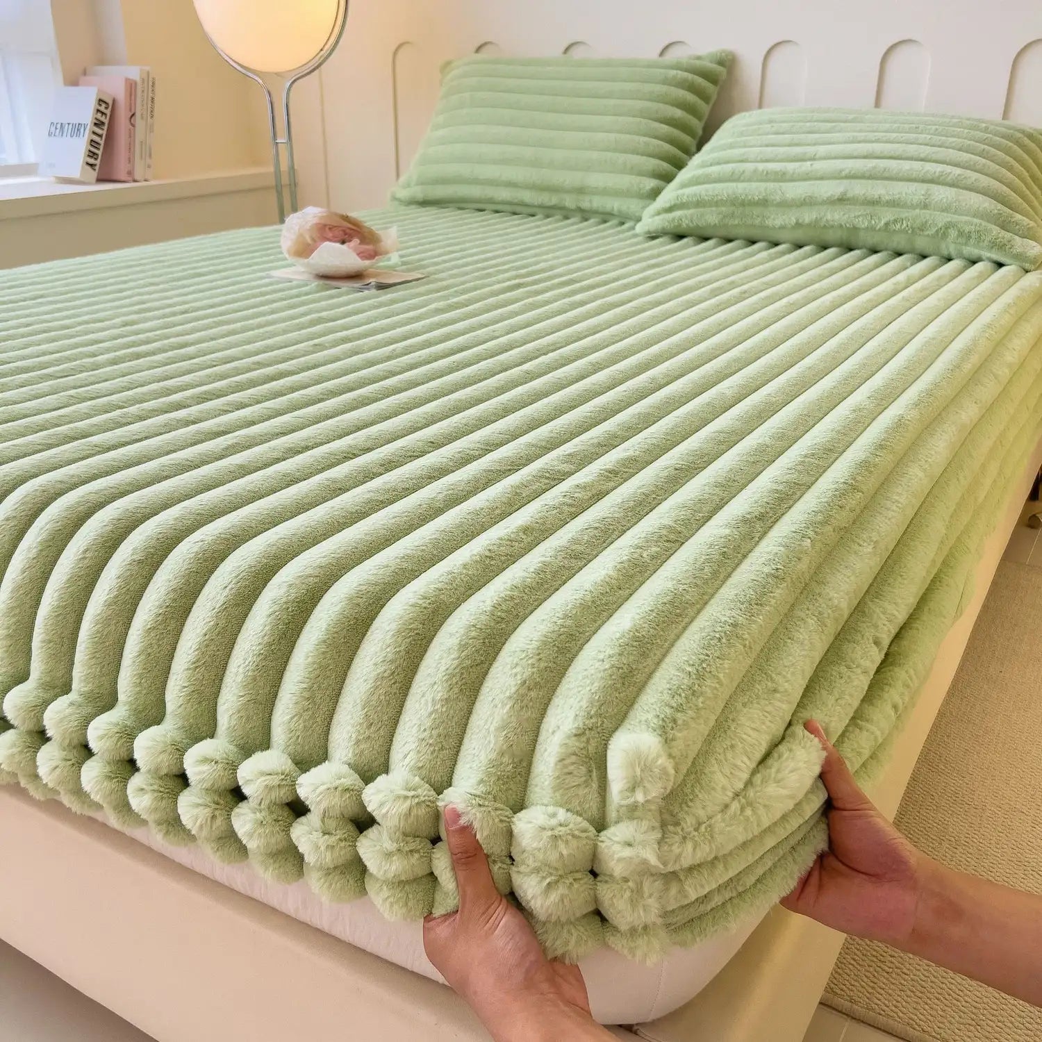 Quilted Velvet Fitted Bed Sheet - Ultra-Soft Comfort & Deep Pockets 7